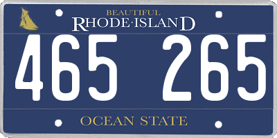RI license plate 465265