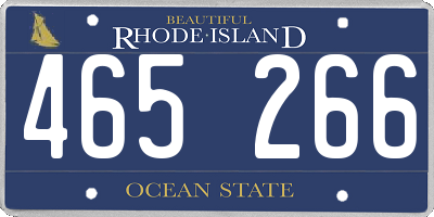 RI license plate 465266