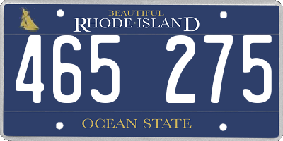 RI license plate 465275