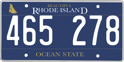 RI license plate 465278