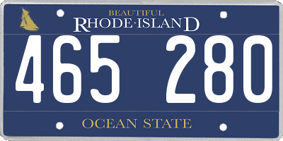 RI license plate 465280