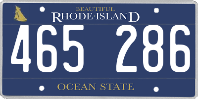 RI license plate 465286