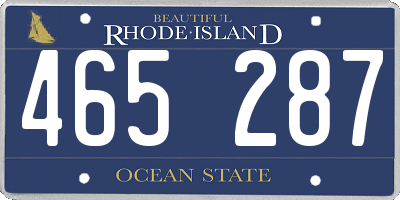 RI license plate 465287