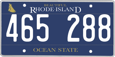 RI license plate 465288