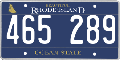 RI license plate 465289