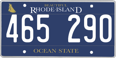 RI license plate 465290