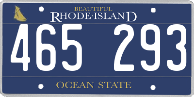 RI license plate 465293