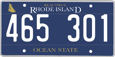 RI license plate 465301