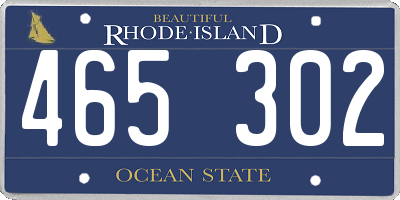 RI license plate 465302