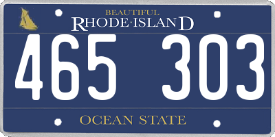 RI license plate 465303