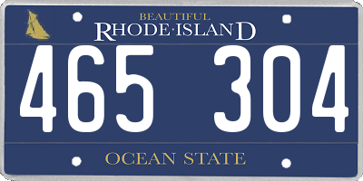 RI license plate 465304