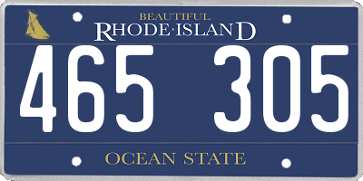 RI license plate 465305