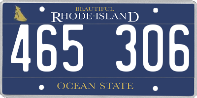 RI license plate 465306