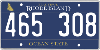 RI license plate 465308
