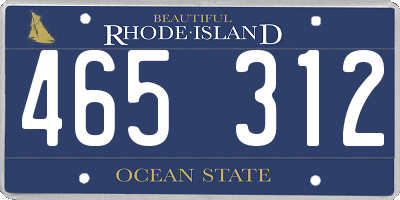 RI license plate 465312