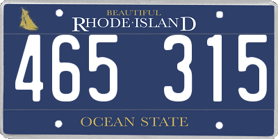 RI license plate 465315