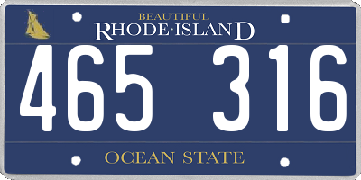RI license plate 465316