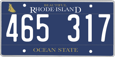 RI license plate 465317