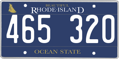 RI license plate 465320