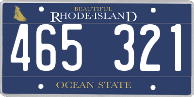 RI license plate 465321