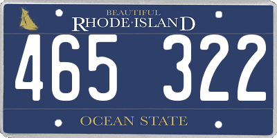 RI license plate 465322