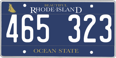 RI license plate 465323