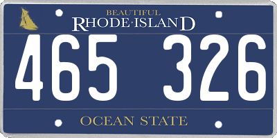 RI license plate 465326