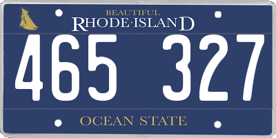 RI license plate 465327