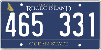 RI license plate 465331