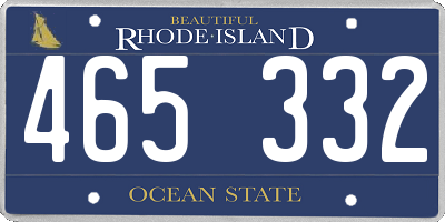 RI license plate 465332