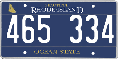 RI license plate 465334
