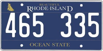 RI license plate 465335