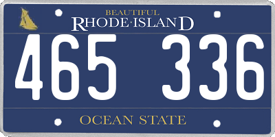 RI license plate 465336