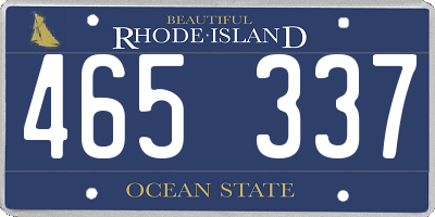 RI license plate 465337