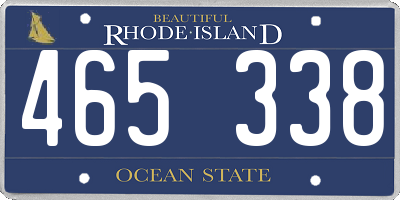 RI license plate 465338