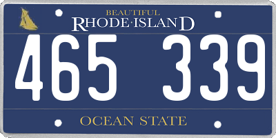 RI license plate 465339