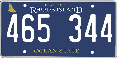 RI license plate 465344