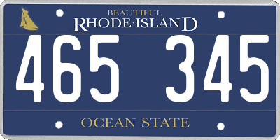 RI license plate 465345