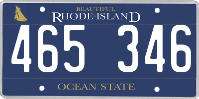 RI license plate 465346