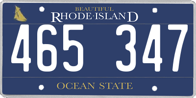 RI license plate 465347