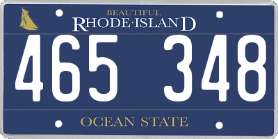 RI license plate 465348