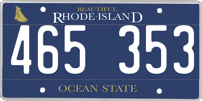 RI license plate 465353
