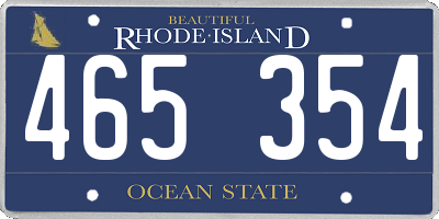RI license plate 465354