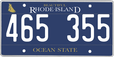 RI license plate 465355