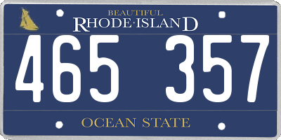 RI license plate 465357