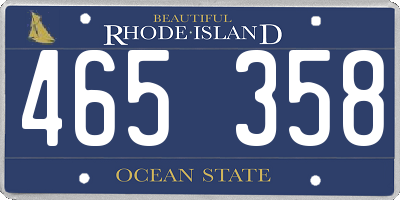 RI license plate 465358