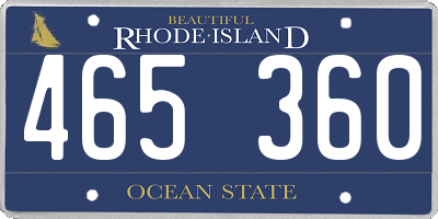 RI license plate 465360