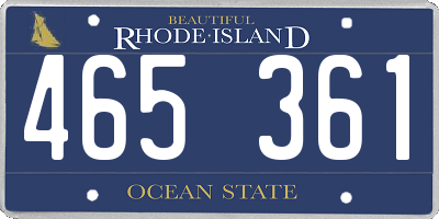 RI license plate 465361