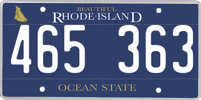 RI license plate 465363