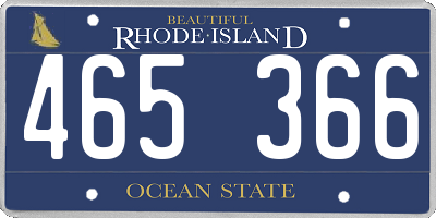 RI license plate 465366